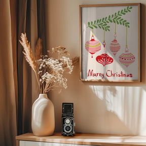 Cheerful Little Christmas Baubles Poster - Corkframes.com