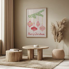 Cheerful Little Christmas Baubles Poster - Corkframes.com