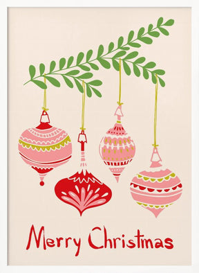 Cheerful Little Christmas Baubles Poster - Corkframes.com