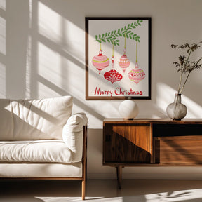 Cheerful Little Christmas Baubles Poster - Corkframes.com