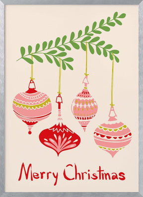 Cheerful Little Christmas Baubles Poster - Corkframes.com