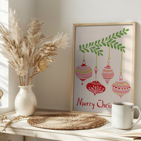 Cheerful Little Christmas Baubles Poster - Corkframes.com