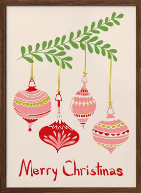 Cheerful Little Christmas Baubles Poster - Corkframes.com