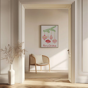 Cheerful Little Christmas Baubles Poster - Corkframes.com