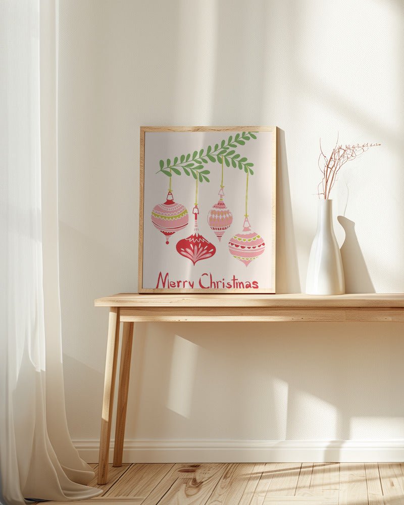 Cheerful Little Christmas Baubles Poster - Corkframes.com