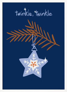 Cheerful Twinkle Christmas Star Blue Poster - Corkframes.com