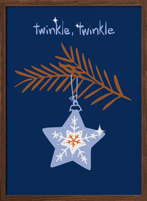 Cheerful Twinkle Christmas Star Blue Poster - Corkframes.com