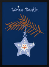 Cheerful Twinkle Christmas Star Blue Poster - Corkframes.com