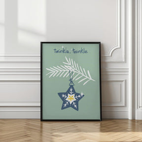 Cheerful Twinkle Christmas Star Mint Poster - Corkframes.com