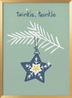 Cheerful Twinkle Christmas Star Mint Poster - Corkframes.com