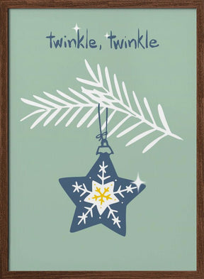 Cheerful Twinkle Christmas Star Mint Poster - Corkframes.com