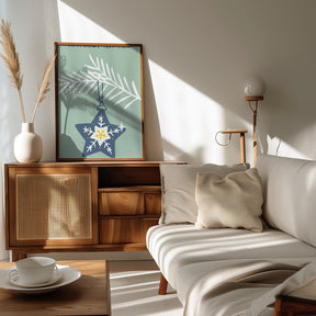 Cheerful Twinkle Christmas Star Mint Poster - Corkframes.com