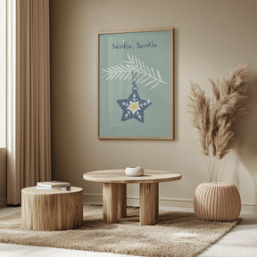 Cheerful Twinkle Christmas Star Mint Poster - Corkframes.com