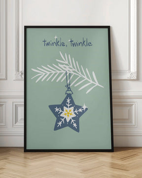 Cheerful Twinkle Christmas Star Mint Poster - Corkframes.com