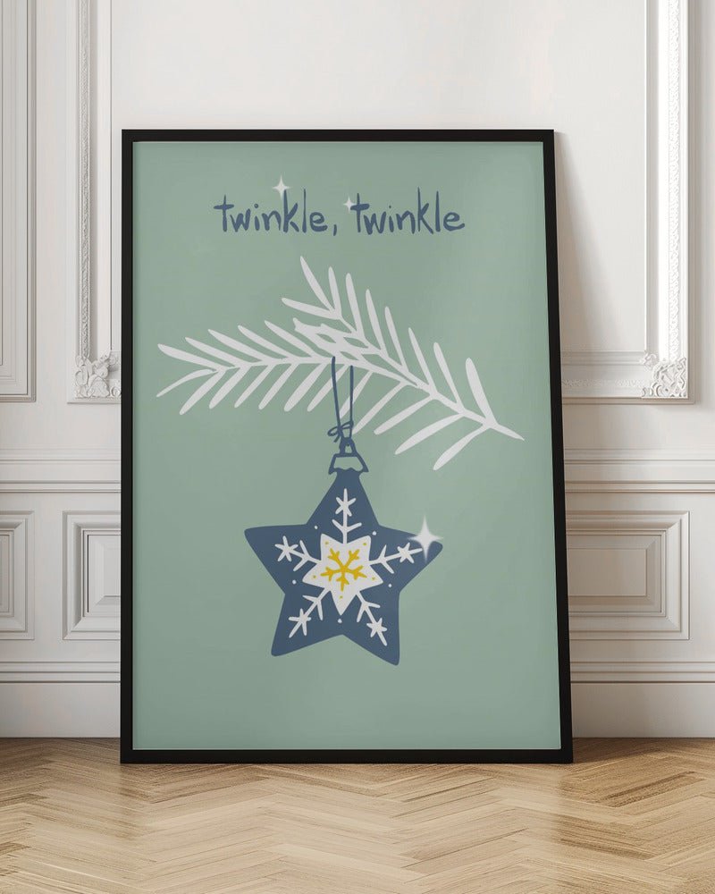 Cheerful Twinkle Christmas Star Mint Poster - Corkframes.com