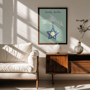 Cheerful Twinkle Christmas Star Mint Poster - Corkframes.com