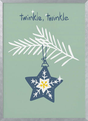 Cheerful Twinkle Christmas Star Mint Poster - Corkframes.com