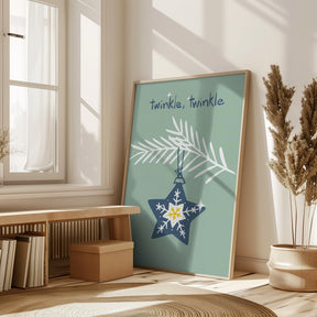 Cheerful Twinkle Christmas Star Mint Poster - Corkframes.com