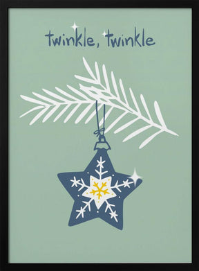 Cheerful Twinkle Christmas Star Mint Poster - Corkframes.com