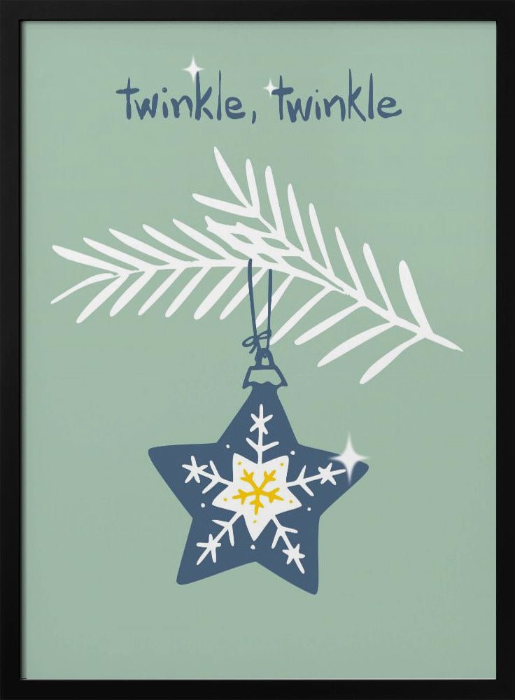 Cheerful Twinkle Christmas Star Mint Poster - Corkframes.com