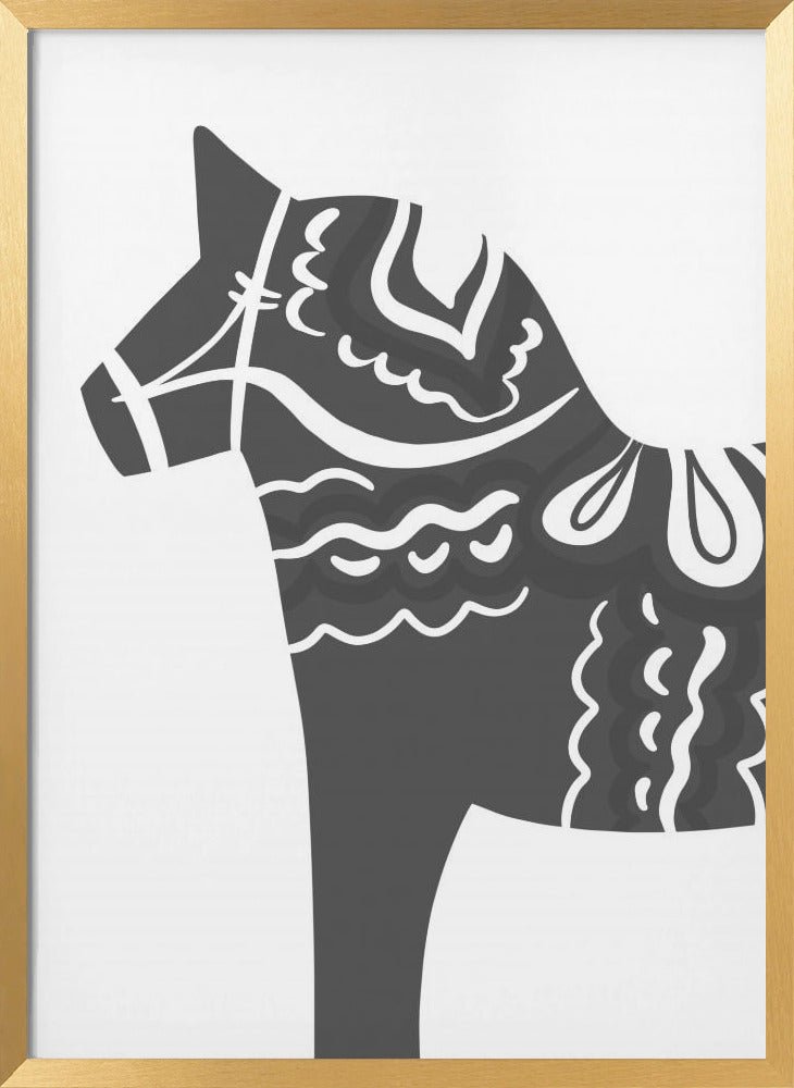 Dala Horse in Grey Poster - Corkframes.com