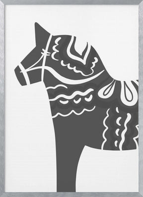 Dala Horse in Grey Poster - Corkframes.com