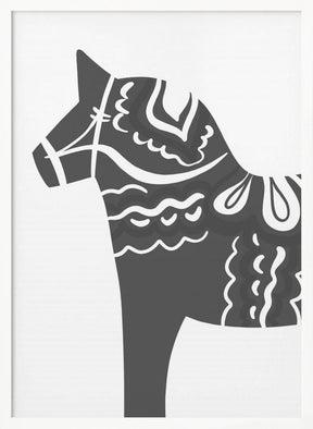 Dala Horse in Grey Poster - Corkframes.com