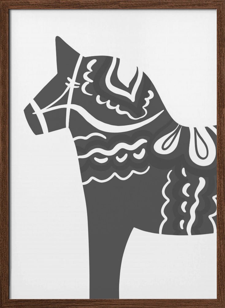 Dala Horse in Grey Poster - Corkframes.com