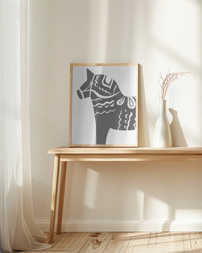 Dala Horse in Grey Poster - Corkframes.com