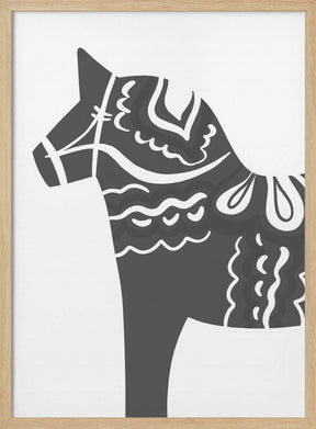 Dala Horse in Grey Poster - Corkframes.com