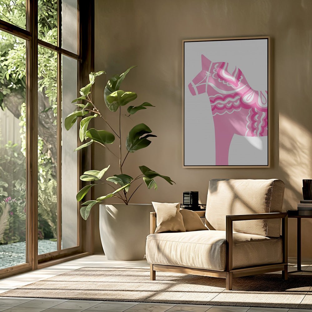 Dala Horse in Pink Poster - Corkframes.com