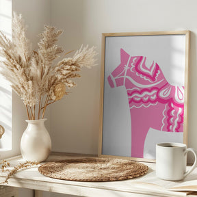 Dala Horse in Pink Poster - Corkframes.com