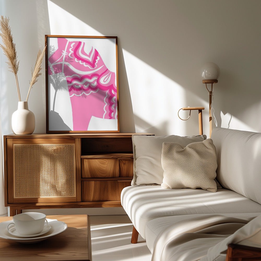 Dala Horse in Pink Poster - Corkframes.com