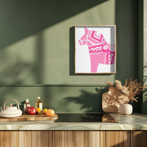 Dala Horse in Pink Poster - Corkframes.com