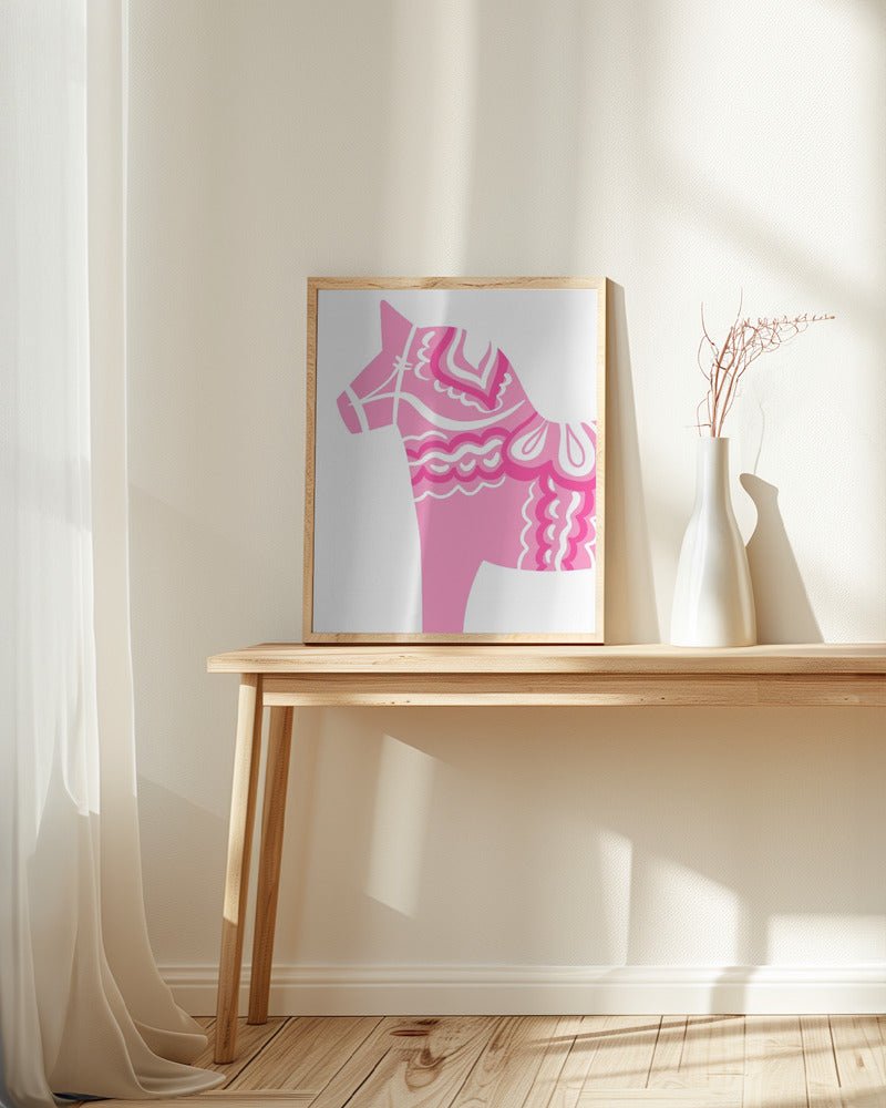 Dala Horse in Pink Poster - Corkframes.com