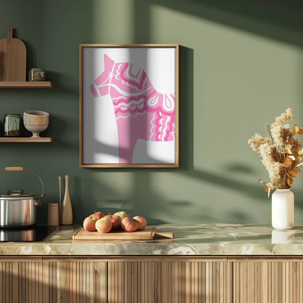 Dala Horse in Pink Poster - Corkframes.com