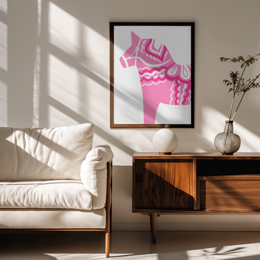 Dala Horse in Pink Poster - Corkframes.com