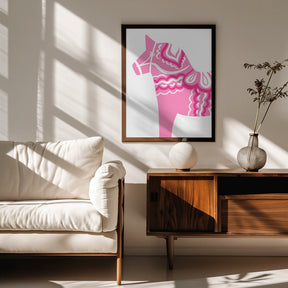 Dala Horse in Pink Poster - Corkframes.com