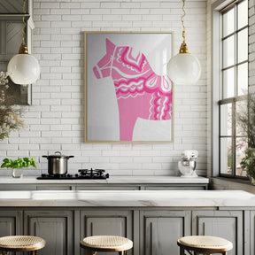 Dala Horse in Pink Poster - Corkframes.com