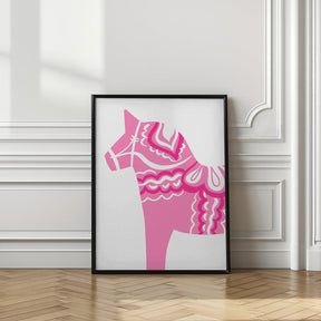 Dala Horse in Pink Poster - Corkframes.com