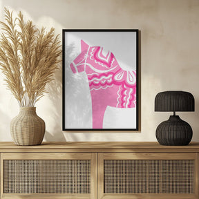 Dala Horse in Pink Poster - Corkframes.com