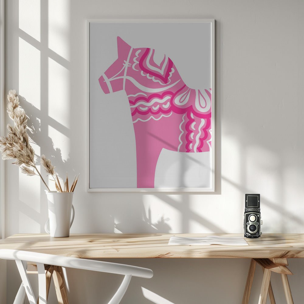 Dala Horse in Pink Poster - Corkframes.com