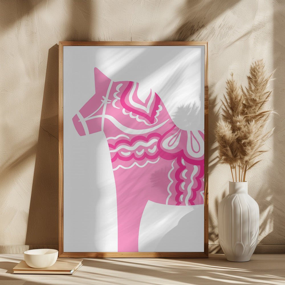 Dala Horse in Pink Poster - Corkframes.com