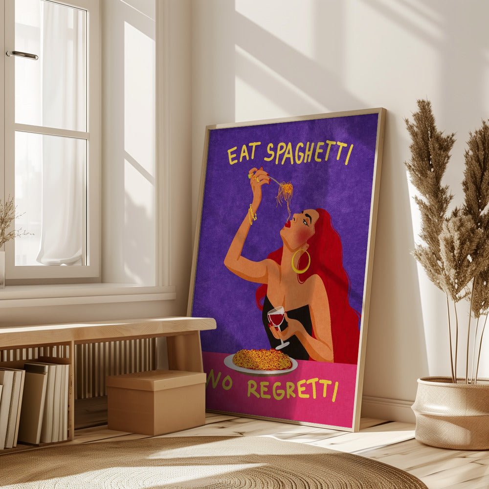 Eat Spaghetti No Regretti Poster - Corkframes.com