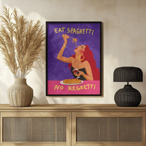 Eat Spaghetti No Regretti Poster - Corkframes.com