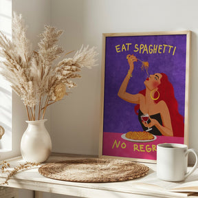 Eat Spaghetti No Regretti Poster - Corkframes.com