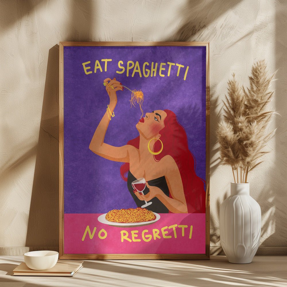 Eat Spaghetti No Regretti Poster - Corkframes.com