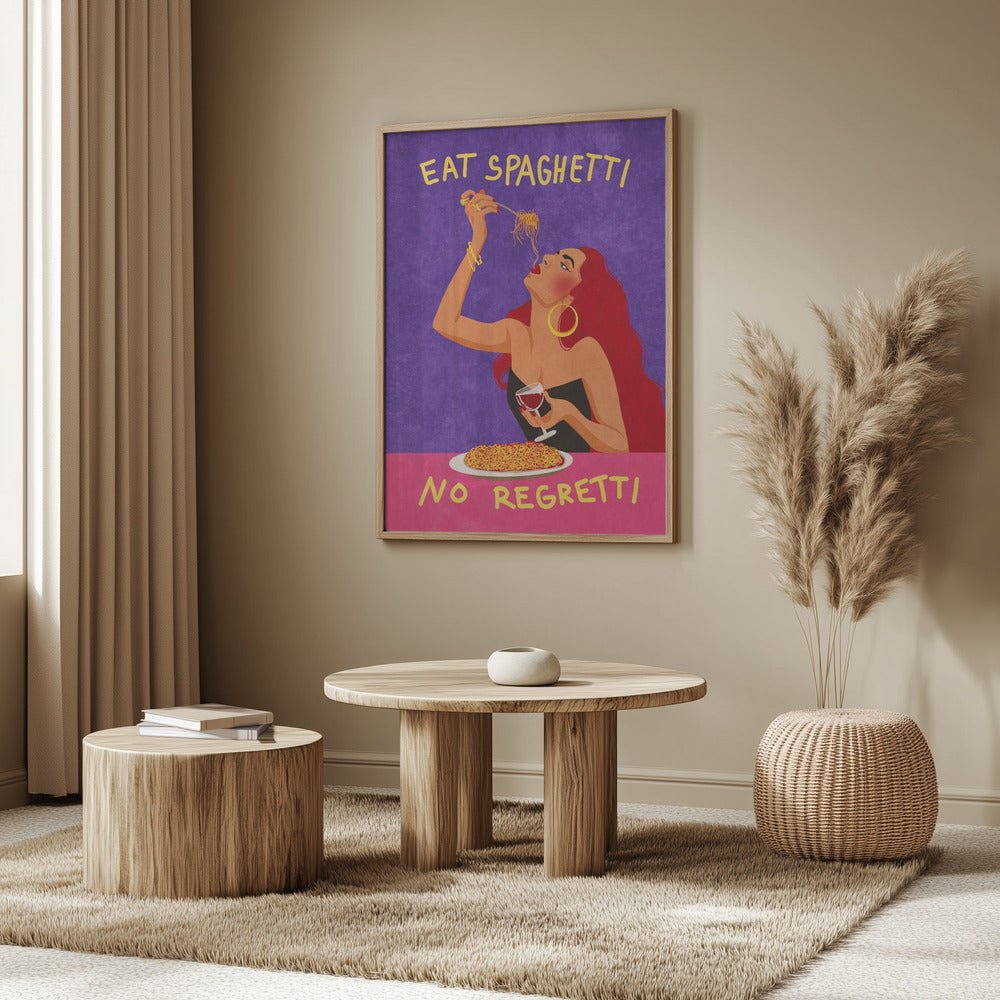 Eat Spaghetti No Regretti Poster - Corkframes.com