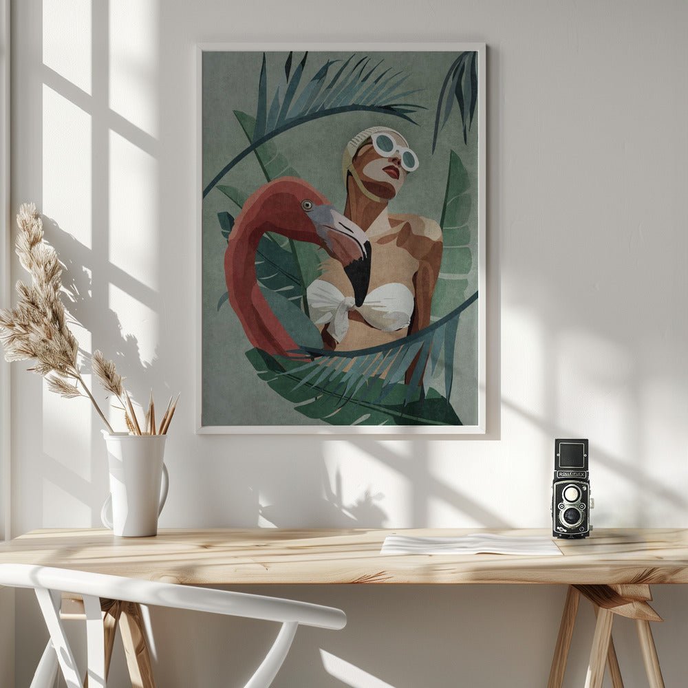 Flamingo Lady Poster - Corkframes.com