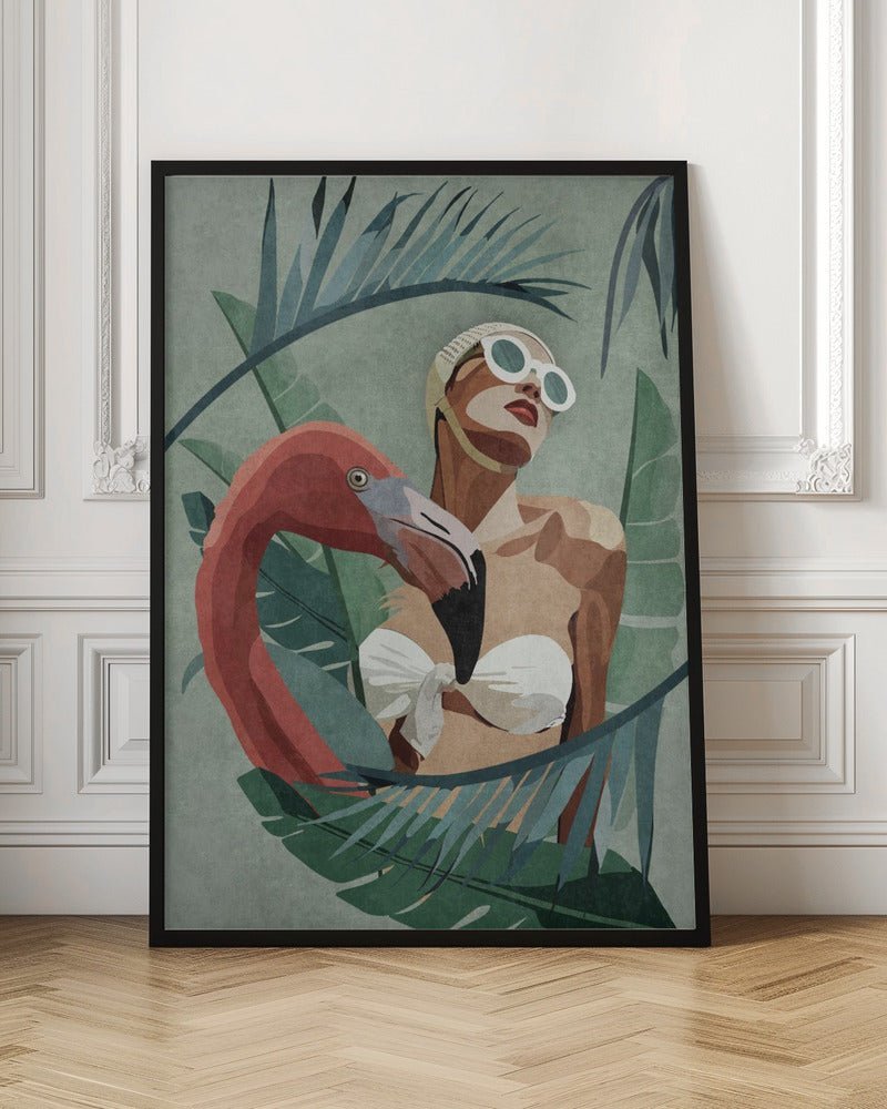 Flamingo Lady Poster - Corkframes.com